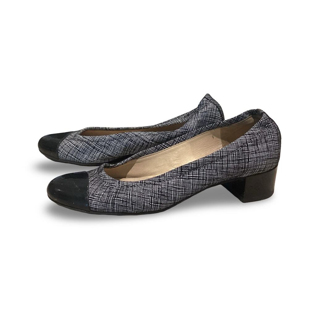 Manfield Tweed Cap Toe Pumps